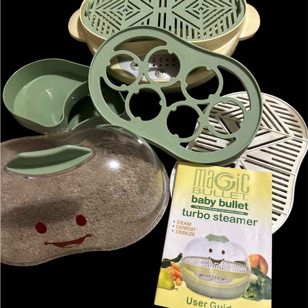 Baby Bullet steamer which includes egg steamer, containers, instructions